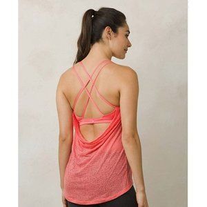 PrAna Summer‎ Peach Orange Mika Strappy Tank Back Athletic Yoga Tank M